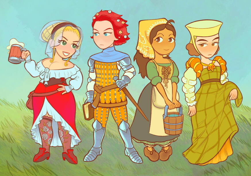 Forget-Me-Not Valley Girls in Medieval Dress