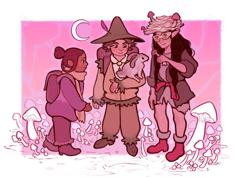 Tabletop Roleplaying Party set in Fungal Environment